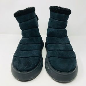 Moncler Hermosa Suede Ankle Boots Black Size 39